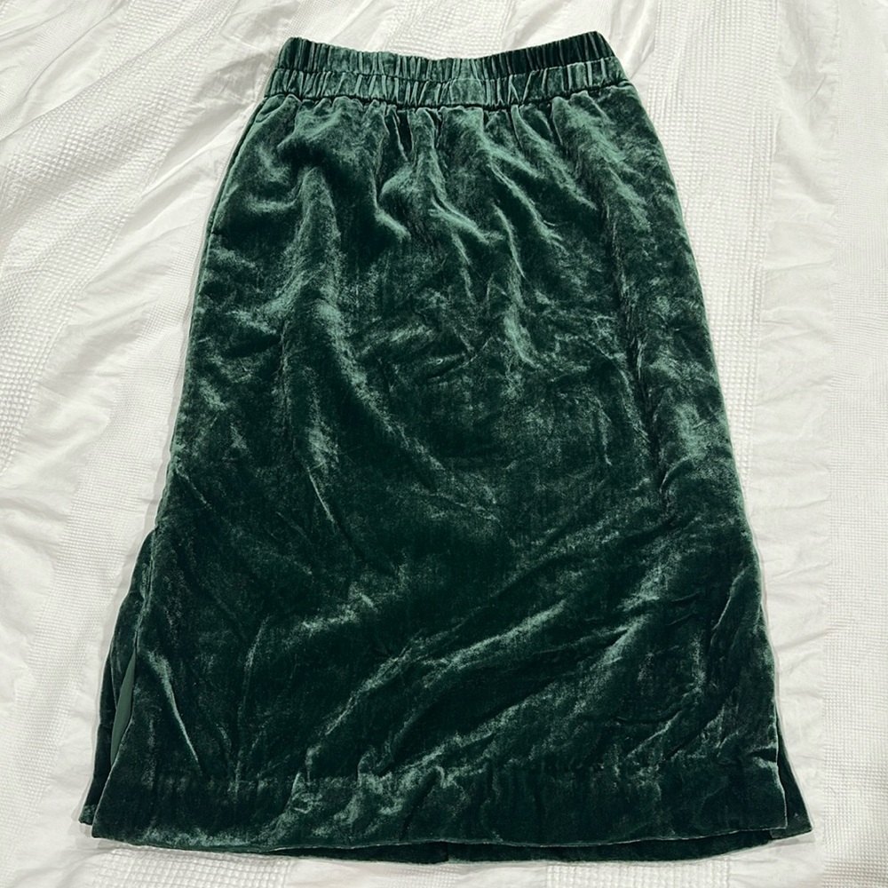 J. Crew velvet midi skirt
